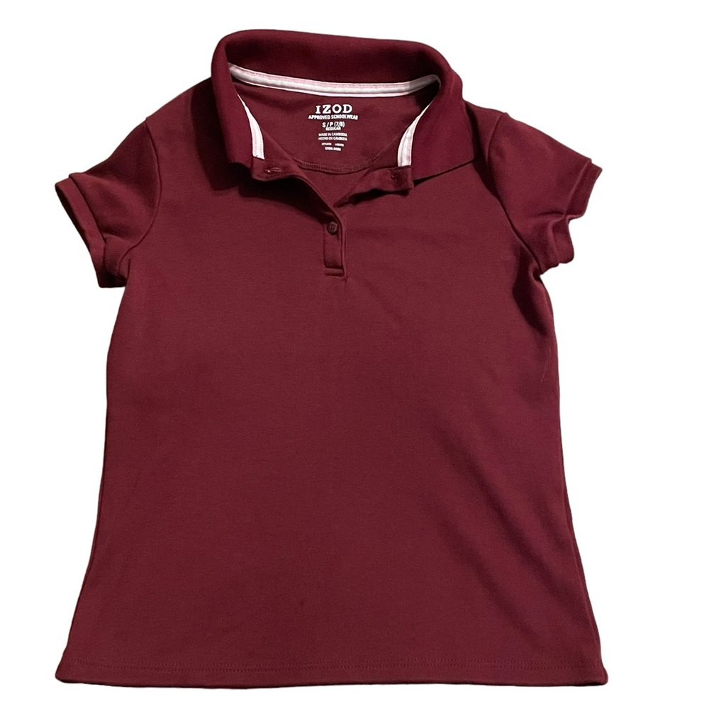 Kids IZOD Burgundy Uniform Polo Shirt | Girls | Size: Small Regular